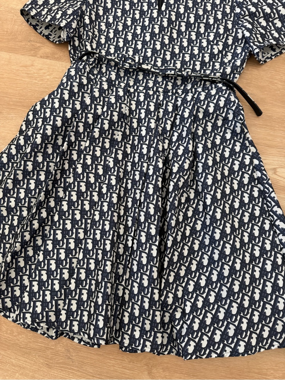 Dior logo print Navy and White Monogram Fit-and-Flare Dress - Picture 2 of 7
